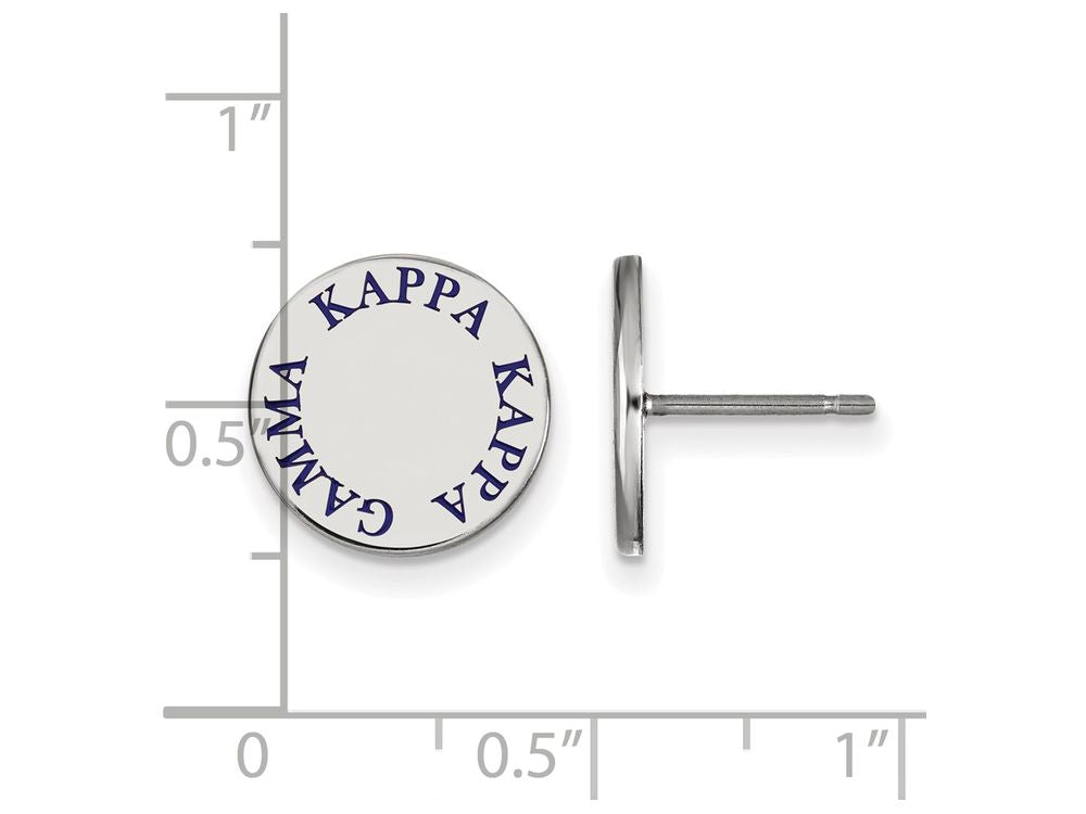 LogoArt Sterling Silver Kappa Kappa Gamma Enameled Post Earrings