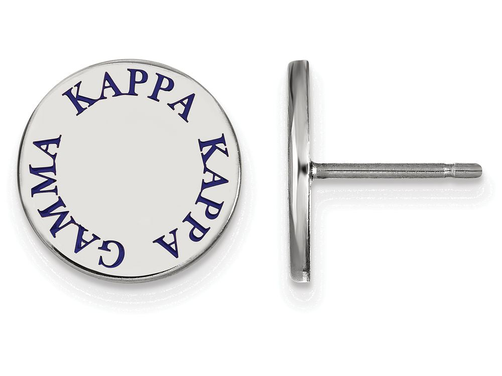 LogoArt Sterling Silver Kappa Kappa Gamma Enameled Post Earrings