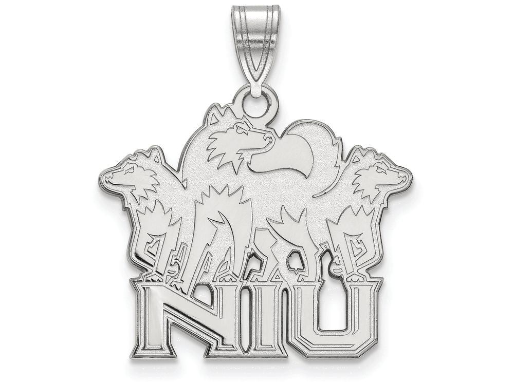 LogoArt Sterling Silver Northern Illinois University Large Pendant Necklace