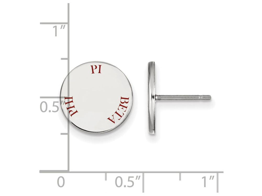 LogoArt Sterling Silver Pi Beta Phi Enameled Post Earrings