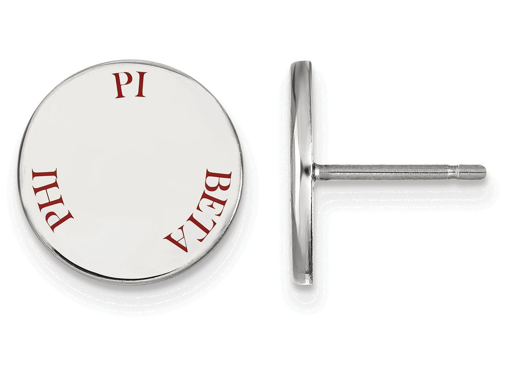 LogoArt Sterling Silver Pi Beta Phi Enameled Post Earrings