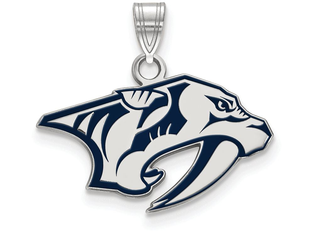 Logoart 925 Sterling Silver Nashville Predators Small Enamel Pendant