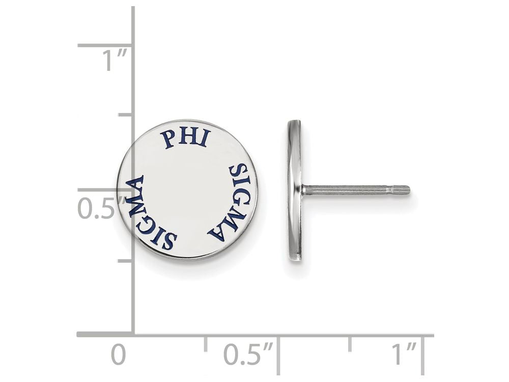 LogoArt Sterling Silver Phi Sigma Sigma Enameled Post Earrings