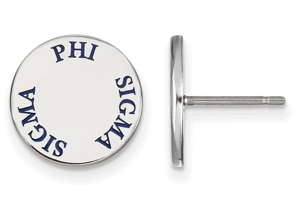 LogoArt Sterling Silver Phi Sigma Sigma Enameled Post Earrings