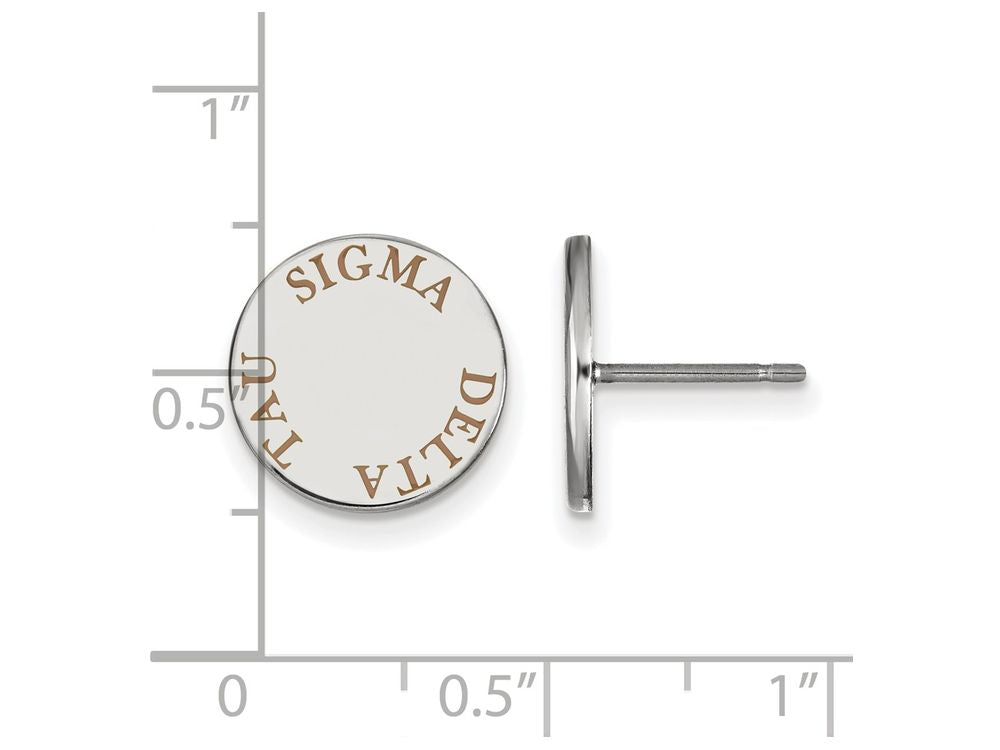 LogoArt Sterling Silver Sigma Delta Tau Enameled Post Earrings