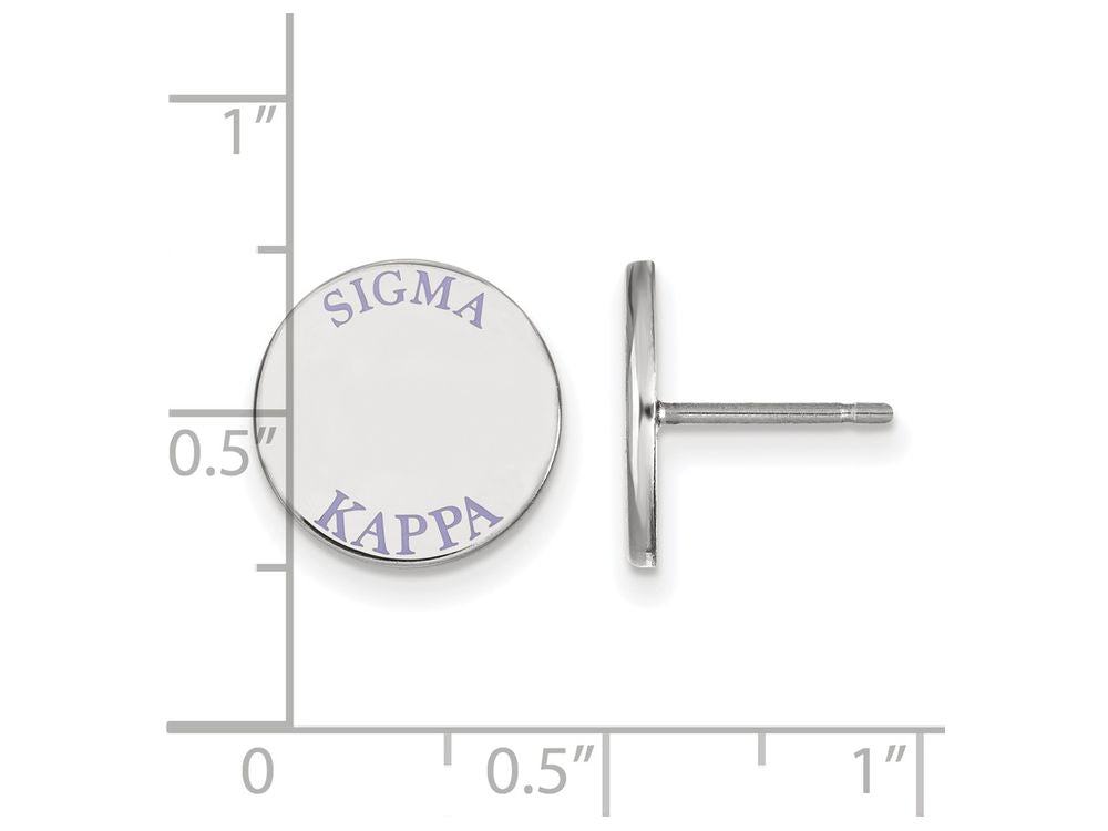 LogoArt Sterling Silver Sigma Kappa Enameled Post Earrings