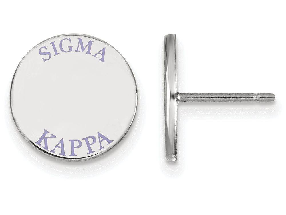 LogoArt Sterling Silver Sigma Kappa Enameled Post Earrings