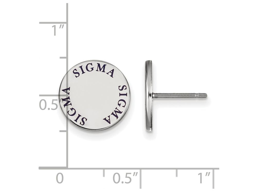 LogoArt Sterling Silver Sigma Sigma Sigma Enameled Post Earrings