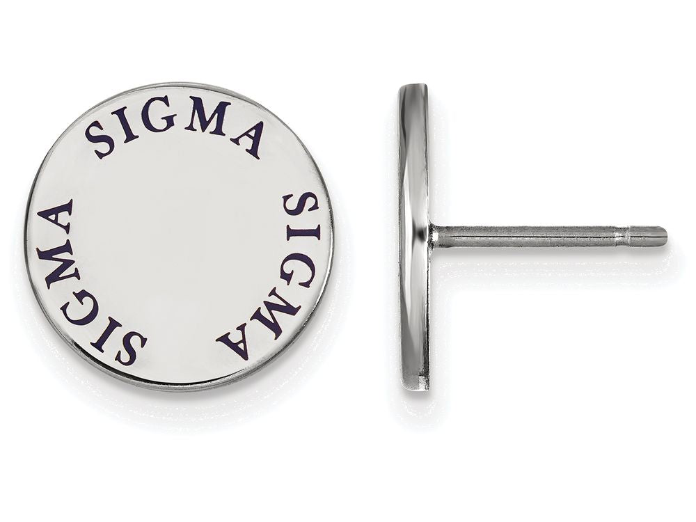 LogoArt Sterling Silver Sigma Sigma Sigma Enameled Post Earrings