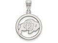LogoArt Sterling Silver University Of Colorado Sm Pendant Necklace In Circle