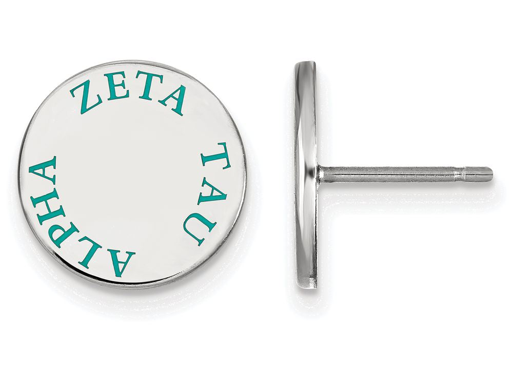 LogoArt Sterling Silver Zeta Tau Alpha Enameled Post Earrings
