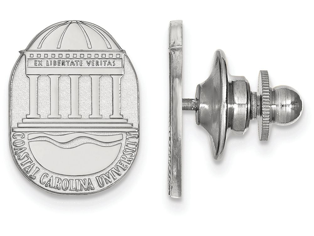 LogoArt Sterling Silver Coastal Carolina University Crest Lapel Pin