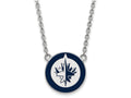Logoart Nhl 925 Sterling Silver Winnipeg Jets Large  Enamel Pendant Necklace