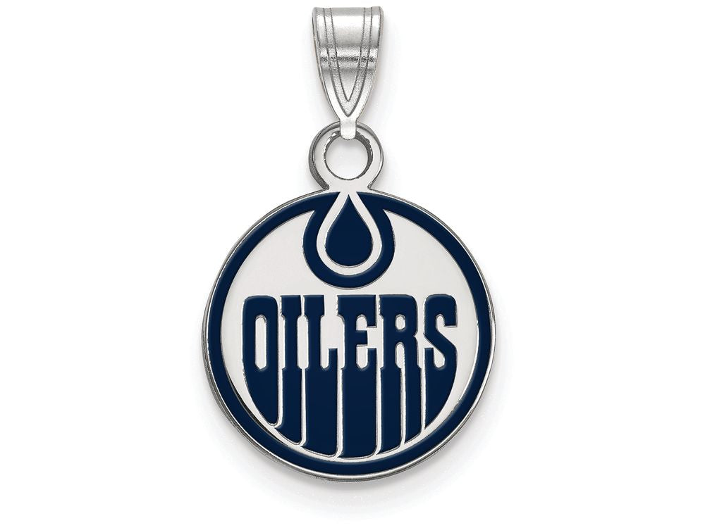 Logoart 925 Sterling Silver Edmonton Oilers Small Enamel Pendant