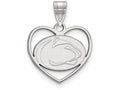 LogoArt Sterling Silver Penn State University Pendant Necklace In Heart
