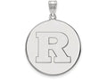 LogoArt Sterling Silver Rutgers XL Disc Pendant Necklace
