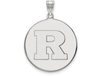 LogoArt Sterling Silver Rutgers XL Disc Pendant Necklace