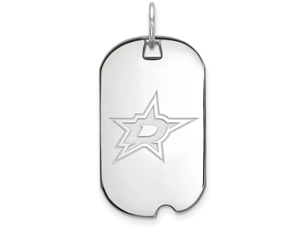 Logoart 925 Sterling Silver Dallas Stars Small Dog Tag Pendant Necklace