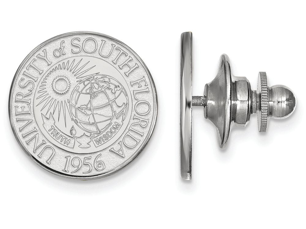 LogoArt Sterling Silver University Of South Florida Crest Lapel Pin