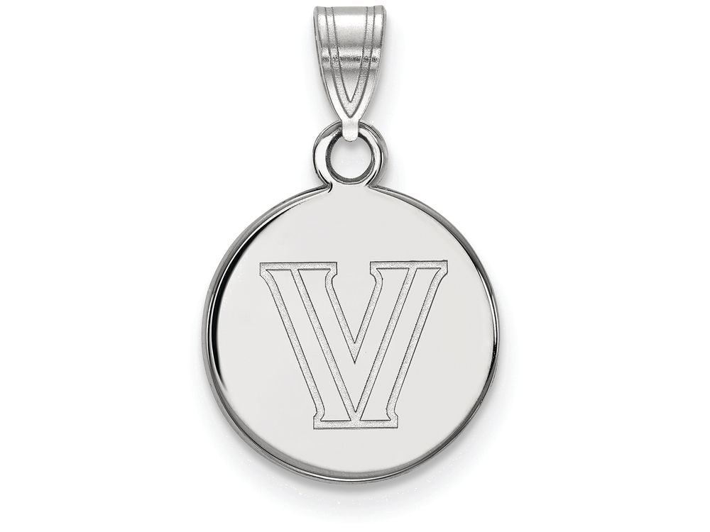 LogoArt Sterling Silver Villanova University Small Disc Pendant Necklace