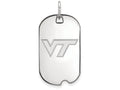 LogoArt Sterling Silver Virginia Tech Small Dog Tag Pendant Necklace