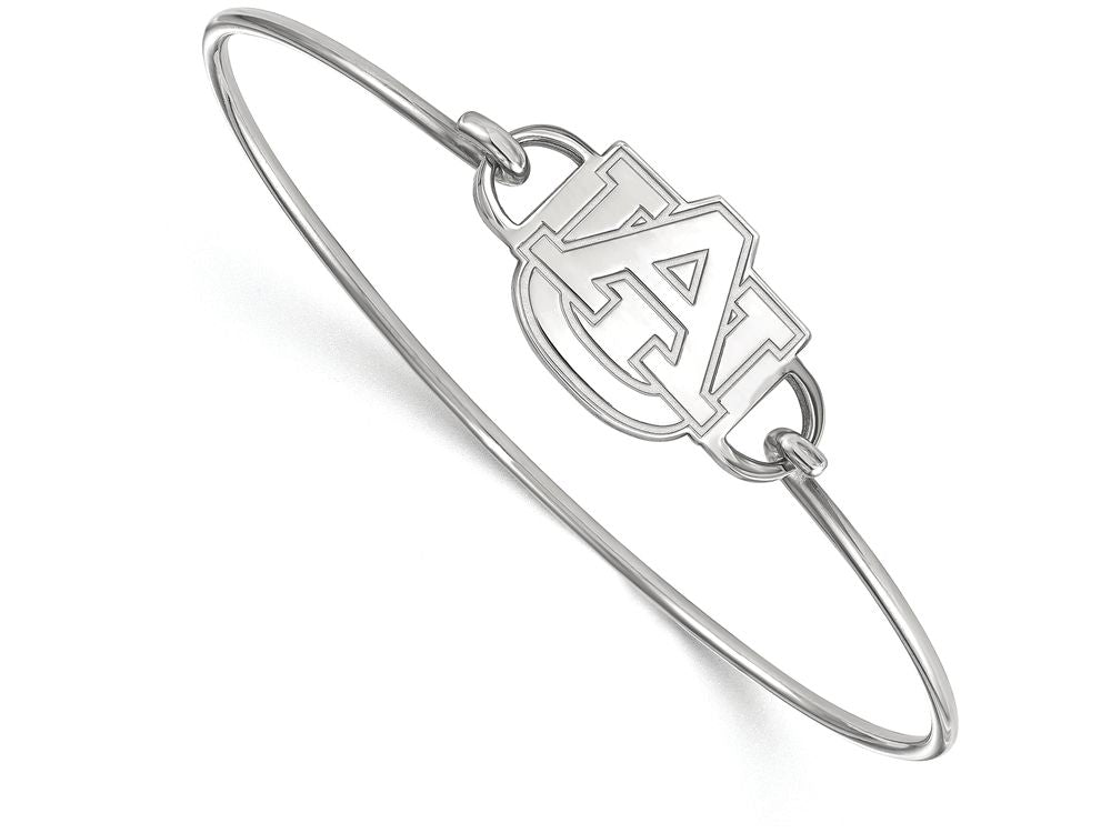 LogoArt Sterling Silver Auburn University Small Ctr Wire Bangle