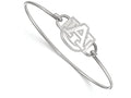 LogoArt Sterling Silver Auburn University Small Ctr Wire Bangle