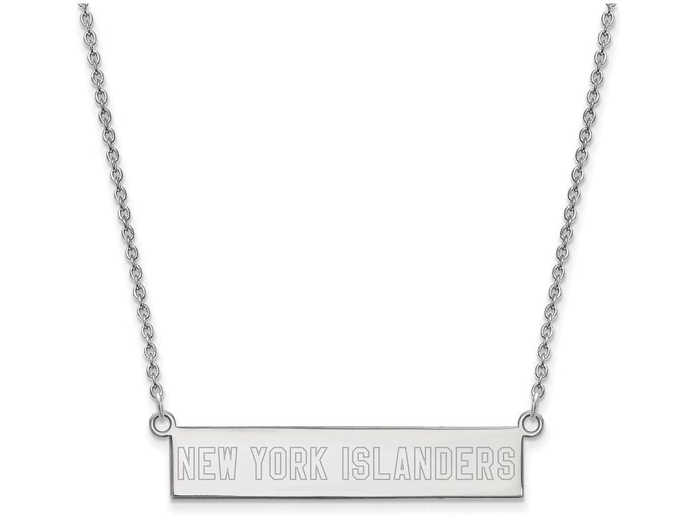 Logoart 925 Sterling Silver New York Islanders Small Bar Necklace