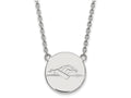 LogoArt Sterling Silver Longwood University Large Disc Pendant Necklace