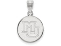 LogoArt Sterling Silver Marquette University Medium Disc Pendant Necklace