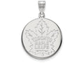 LogoArt Sterling Silver Toronto Maple Leafs Large Disc Pendant Necklace
