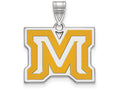 LogoArt Sterling Silver Montana State University Medium Enamel Pendant Necklace
