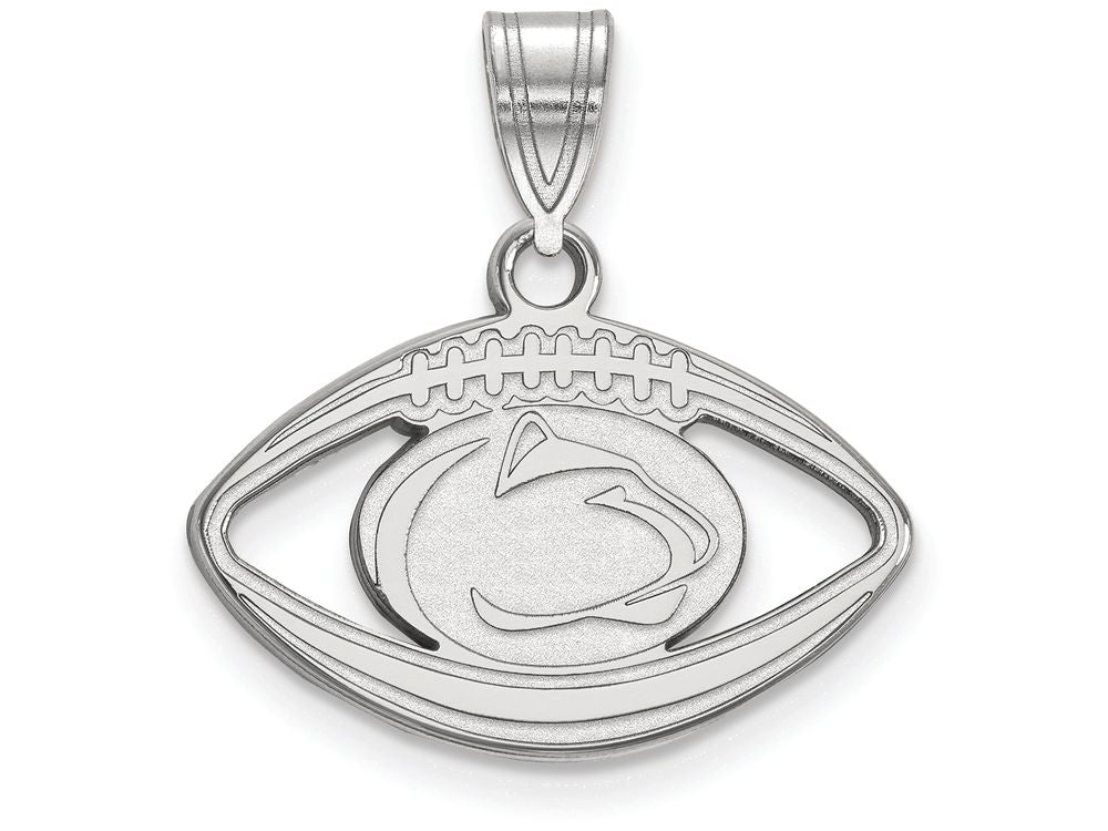 LogoArt Sterling Silver Penn State University Pendant Necklace In Football