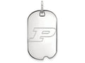 LogoArt Sterling Silver Purdue Small Dog Tag Pendant Necklace