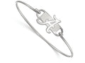 LogoArt Sterling Silver University Of Alabama Small Ctr Wire Bangle