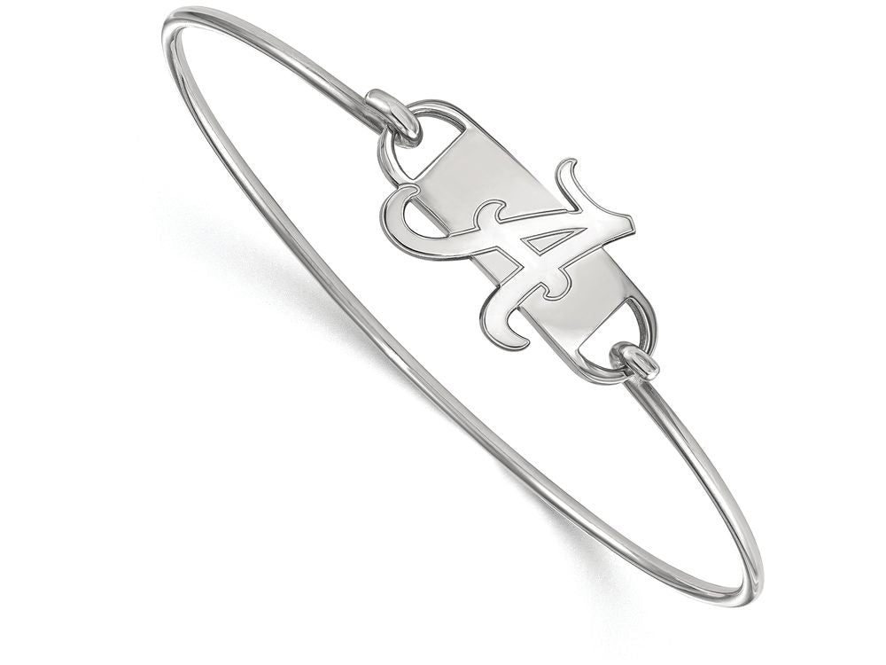 LogoArt Sterling Silver University Of Alabama Small Ctr Wire Bangle