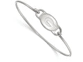 LogoArt Sterling Silver University Of Georgia Small Ctr Wire Bangle