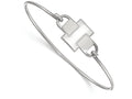 LogoArt Sterling Silver University Of Illinois Small Ctr Wire Bangle