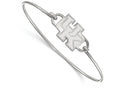 LogoArt Sterling Silver University Of Kentucky Small Ctr Wire Bangle