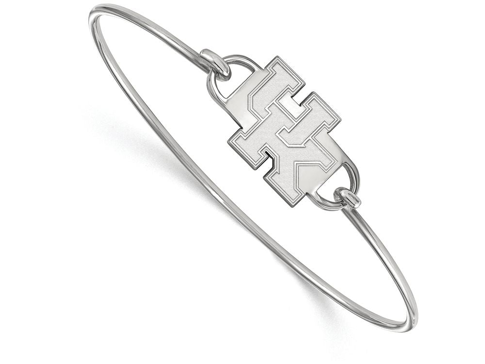 LogoArt Sterling Silver University Of Kentucky Small Ctr Wire Bangle