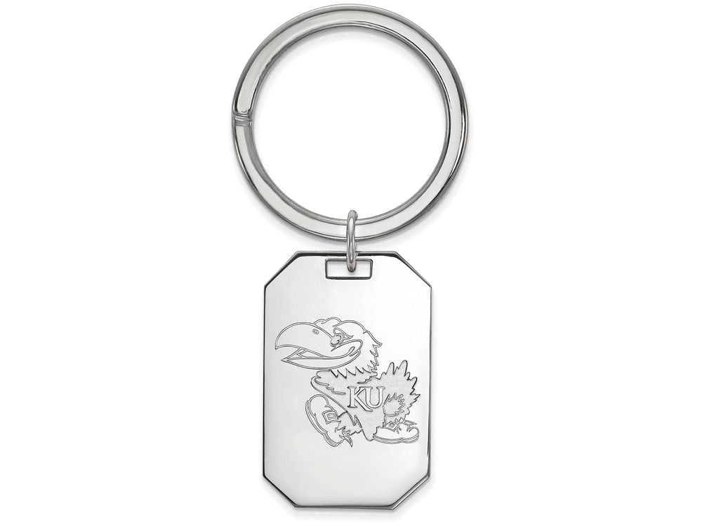 Logoart 925 Sterling Silver University Of Kansas Key Chain