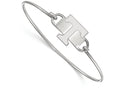 LogoArt Sterling Silver University Of Tennessee Small Ctr Wire Bangle