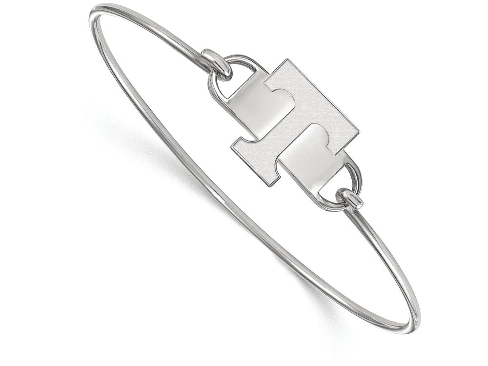 LogoArt Sterling Silver University Of Tennessee Small Ctr Wire Bangle