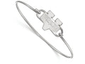 LogoArt Sterling Silver University Of Virginia Small Ctr Wire Bangle