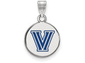 LogoArt Sterling Silver Villanova University Small Enamel Disc Pendant Necklace