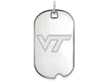 LogoArt Sterling Silver Virginia Tech Large Dog Tag Pendant Necklace