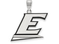 LogoArt Sterling Silver Eastern Kentucky University Large Enamel Pendant Necklace