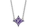 LogoArt Sterling Silver Furman University Large Enamel Pendant Necklace