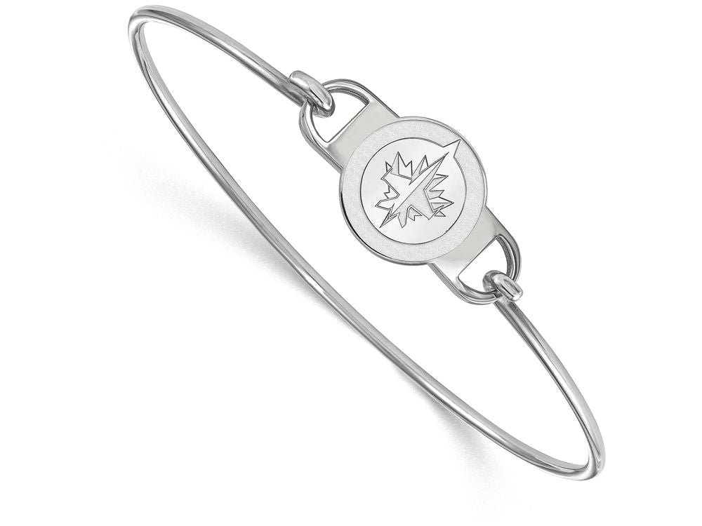 Logoart 925 Sterling Silver Winnipeg Jets Small Center Wire Bangle