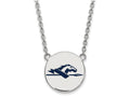 LogoArt Sterling Silver Longwood University Large Enamel Disc Necklace